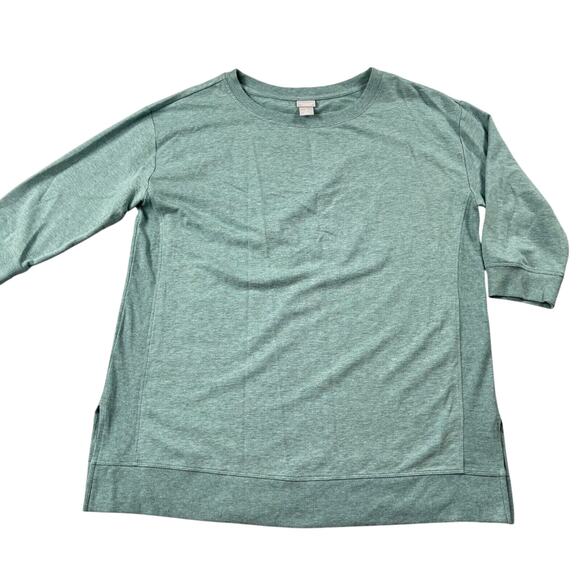 Chico's Zenergy Tunic 2 (12/14) Ribbed Trim Soft Cotton Modal Blend Crew Neck - Picture 1 of 13